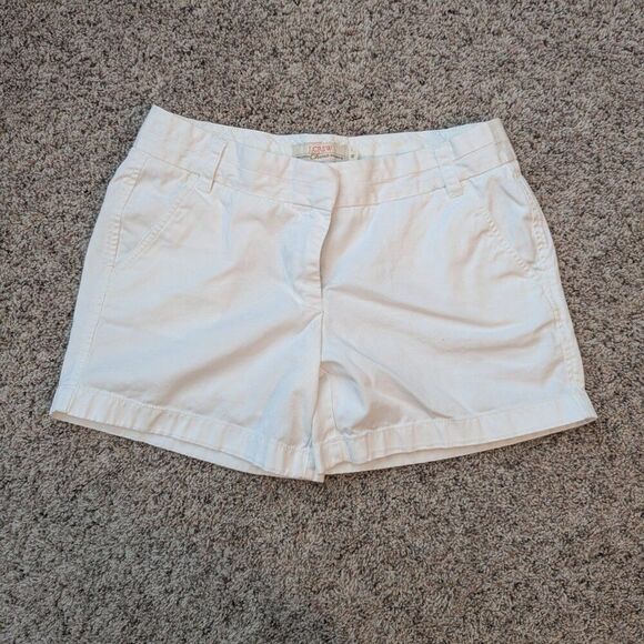 J. Crew White Cotton Chino Shorts | Women’s Size 8 Classic Summer Casual - Picture 1 of 4